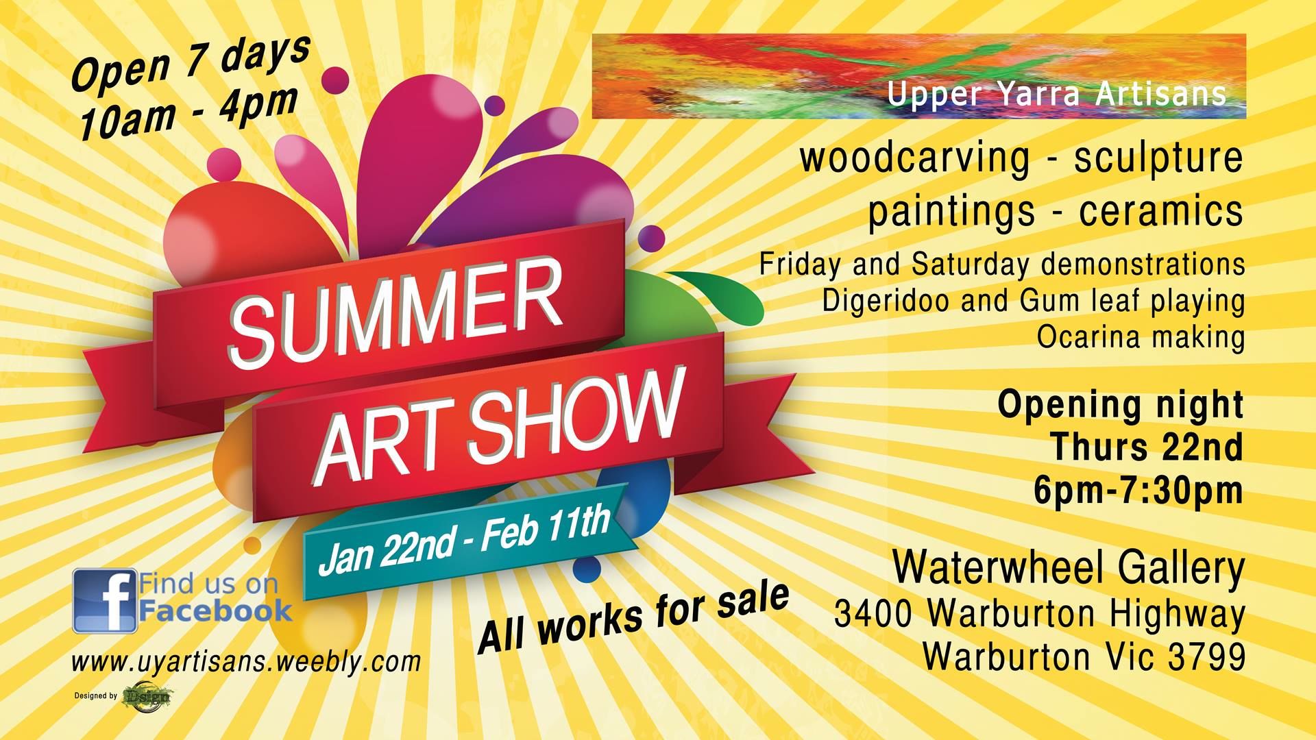 Summer Art show 2015 Upper Yarra Artisans © JLKDsign 2015